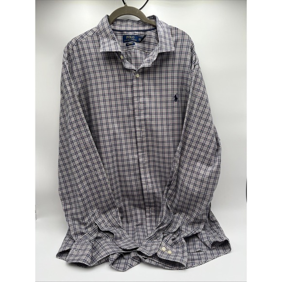 Polo Ralph Lauren Long Sleeve Shirt Men XXL Performance 95% Cotton 5% Elastane - Picture 2 of 6